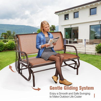 Swing Glider Chair, 48 Inch, Loveseat Rocker Lounge, Brown Patio Rocking Chairs & Gliders at Gallery Canada