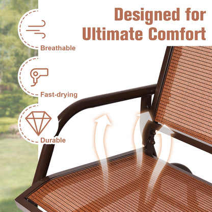 Swing Glider Chair, 48 Inch, Loveseat Rocker Lounge, Brown Patio Rocking Chairs & Gliders at Gallery Canada
