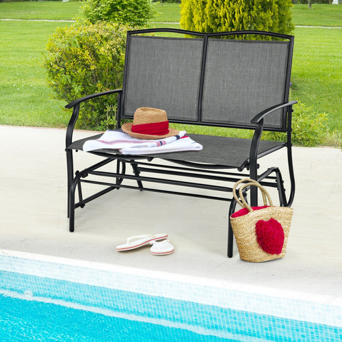 Iron Patio Rocking Chair, Gray