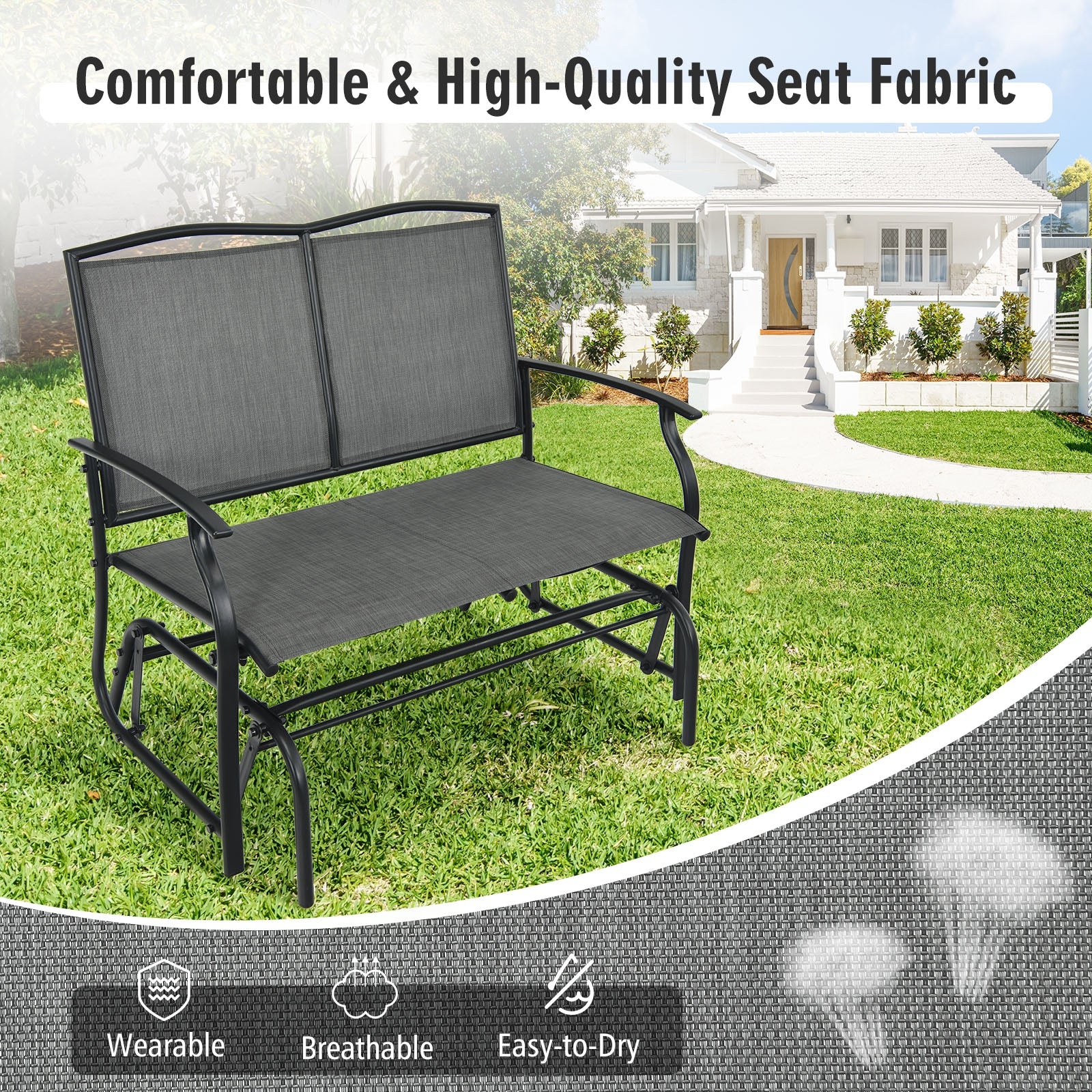 Iron Patio Rocking Chair, Gray Patio Rocking Chairs & Gliders at Gallery Canada