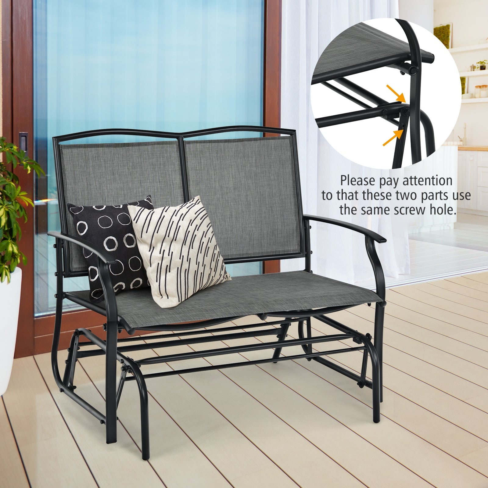 Iron Patio Rocking Chair, Gray Patio Rocking Chairs & Gliders at Gallery Canada