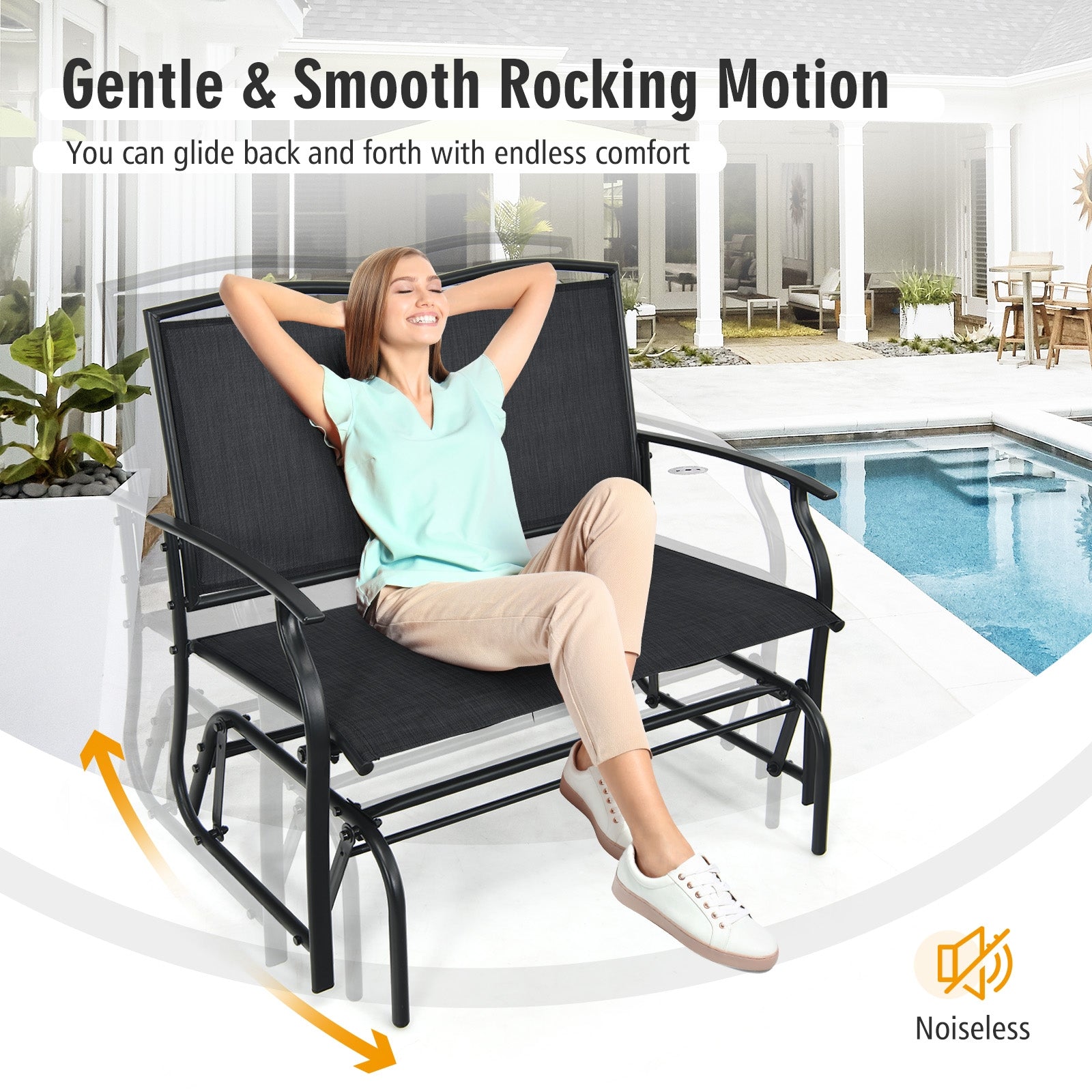 Iron Patio Rocking Chair, Black Patio Rocking Chairs & Gliders at Gallery Canada