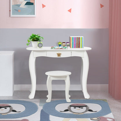 Kids Makeup Dressing Table With Tri-Folding Mirror And Stool, White Kids Vanities at Gallery Canada