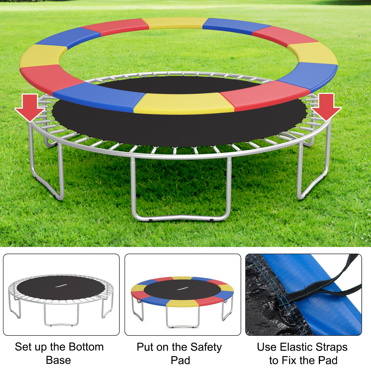 10 Feet Universal Spring Cover Trampoline Replacement Safety Pad, Multicolor Trampoline Accessories at Gallery Canada