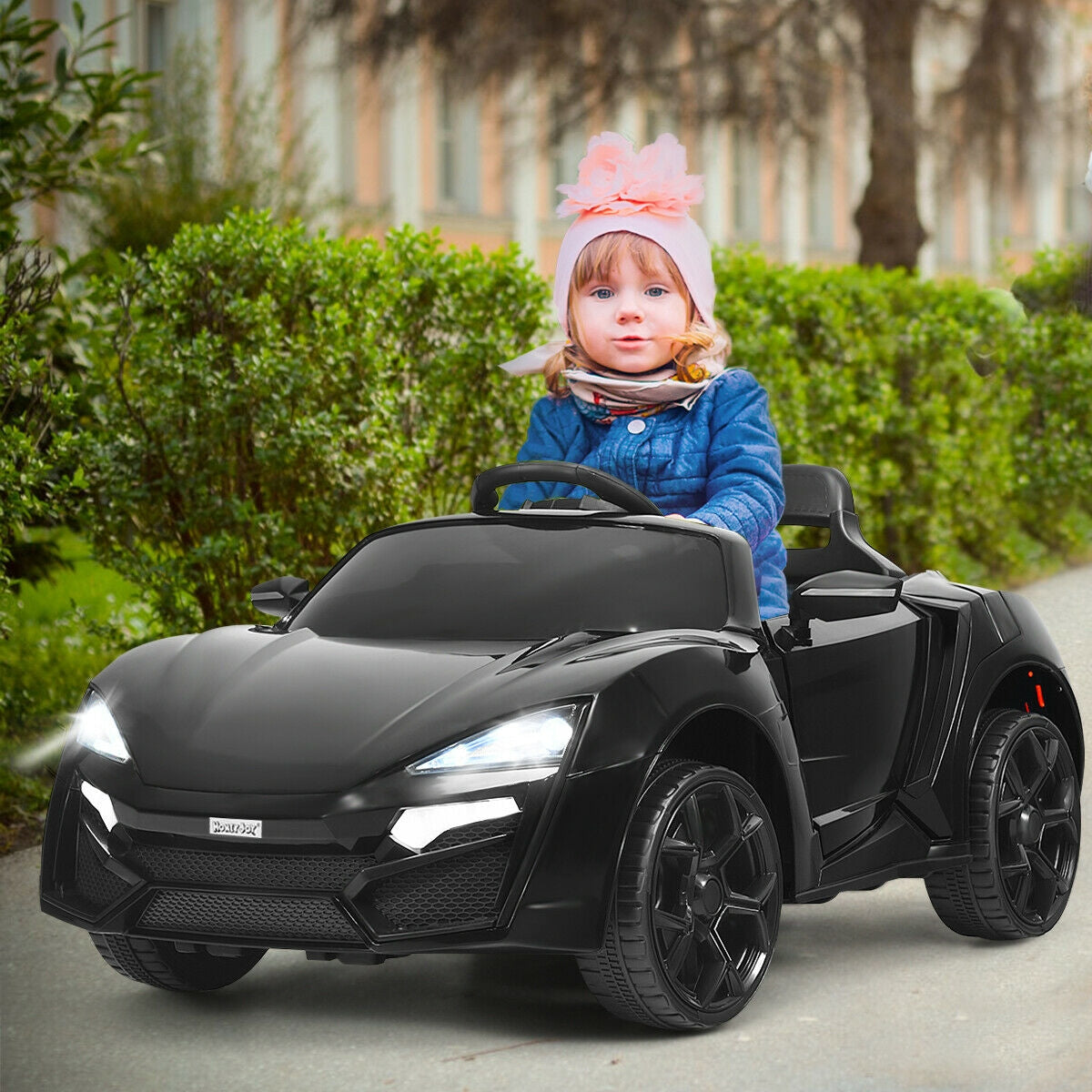 12V 2.4G RC Electric Vehicle With Lights, Black Powered Ride On Toys at Gallery Canada