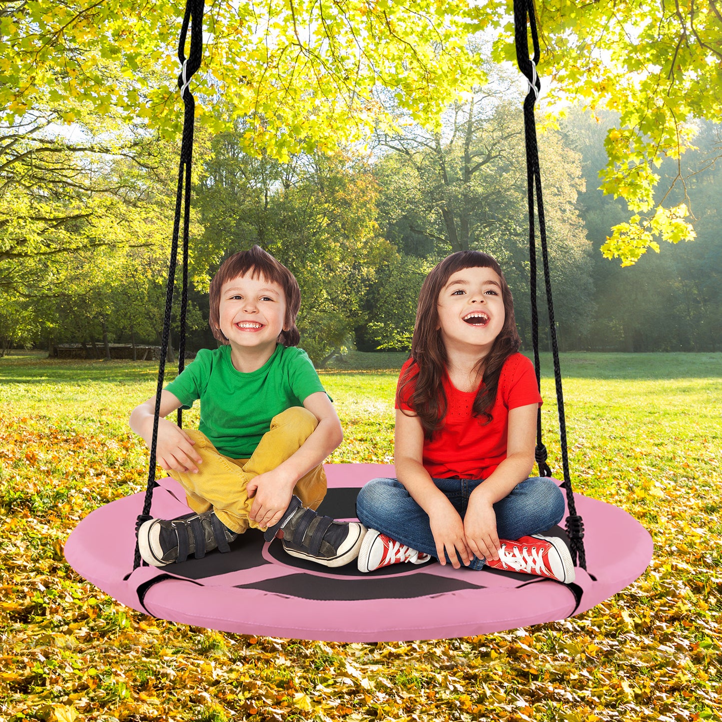 40 Inch Kids Hanging Chair, Detachable Swing Tent Set, Pink Swing & Playsets at Gallery Canada