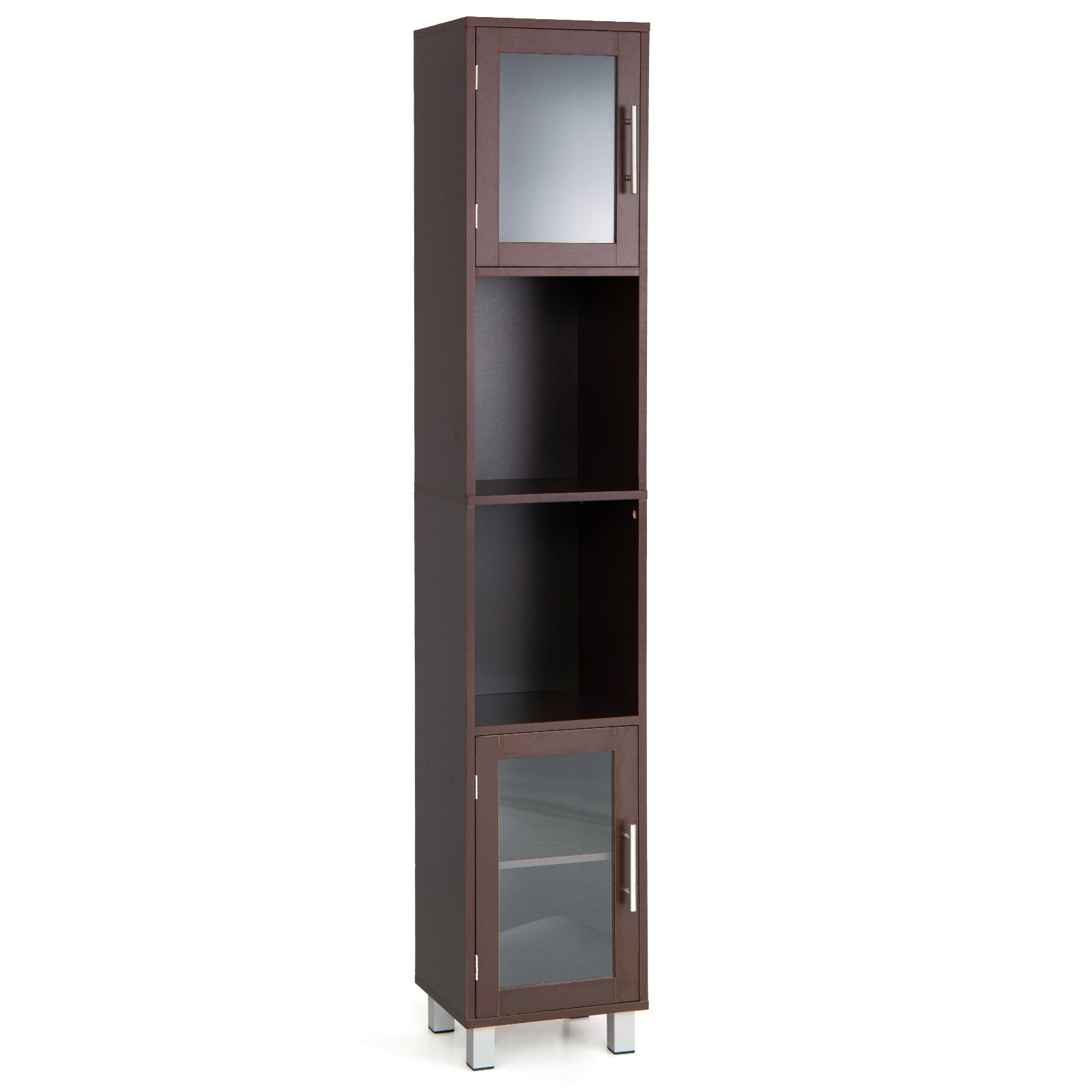 71 Inch Tall Bathroom Storage Cabinet, Brown Floor Cabinets at Gallery Canada