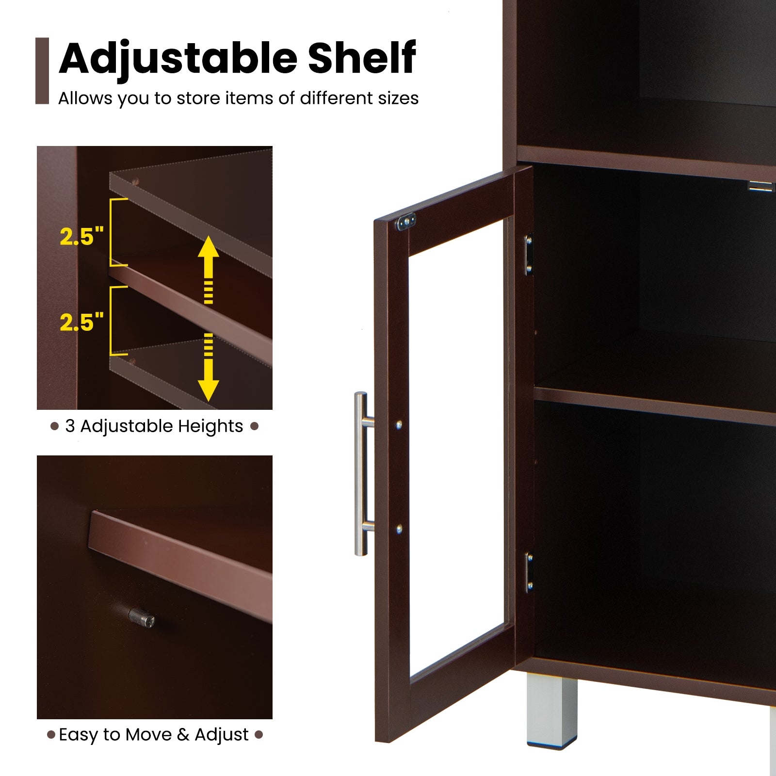 71 Inch Tall Bathroom Storage Cabinet, Brown Floor Cabinets at Gallery Canada