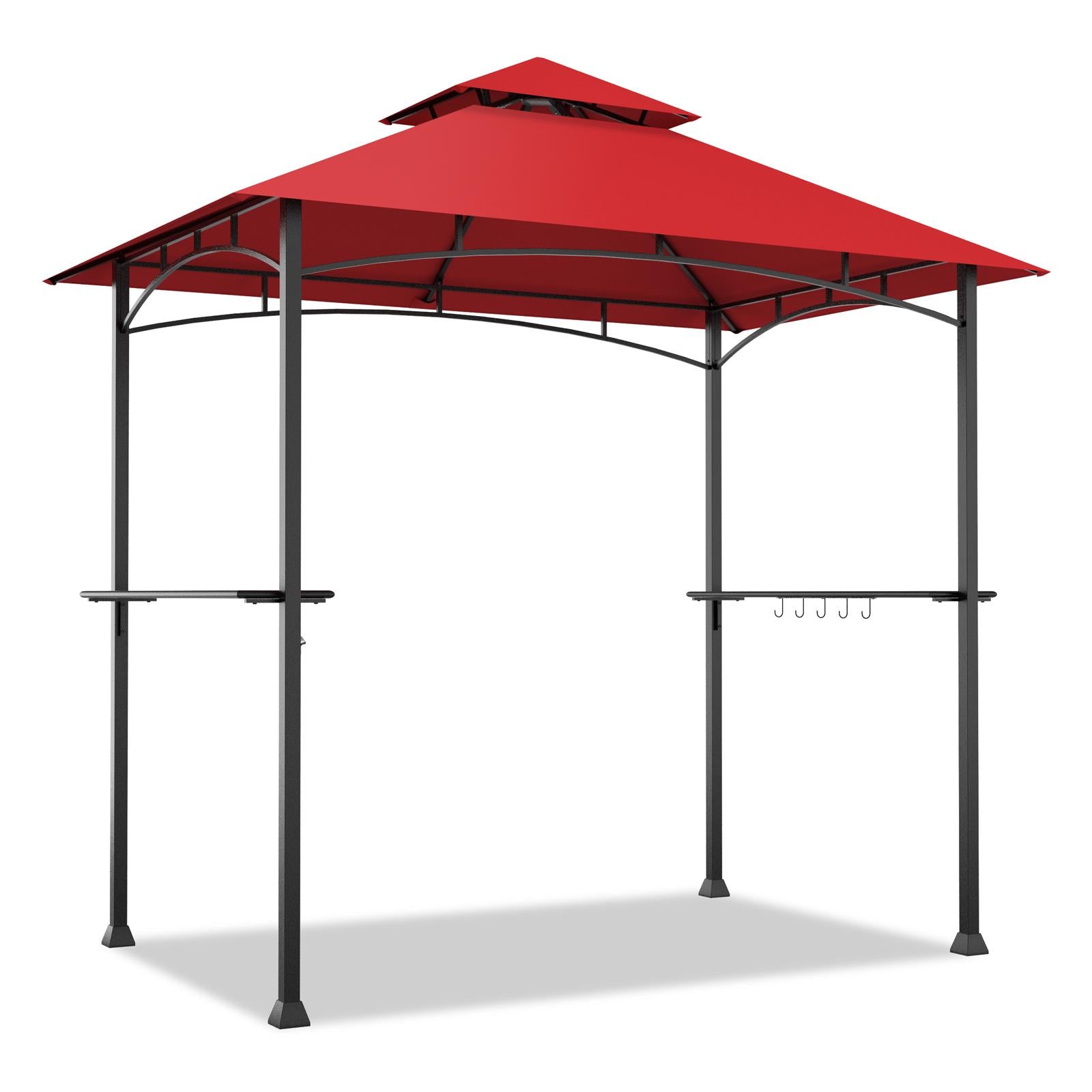 8 x 5 Feet Outdoor BBQ Grill Gazebo, Dark Red Gazebos at Gallery Canada