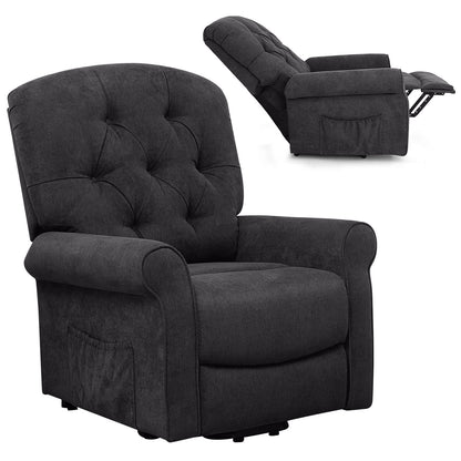Recliner Chair For Elderly, Side Pocket, Remote Control, Black Recliners at Gallery Canada
