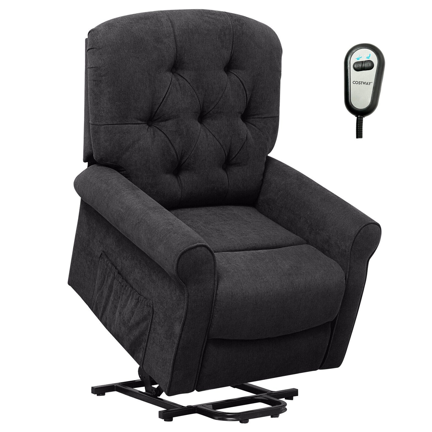 Recliner Chair For Elderly, Side Pocket, Remote Control, Black Recliners at Gallery Canada