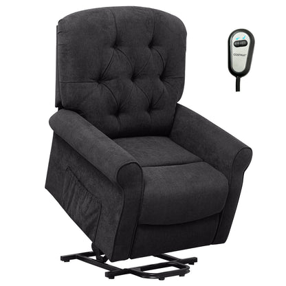 Recliner Chair For Elderly, Side Pocket, Remote Control, Black Recliners at Gallery Canada