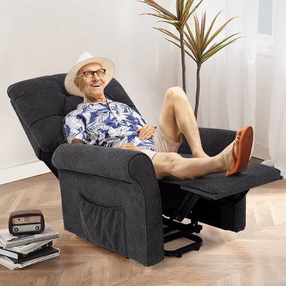 Recliner Chair For Elderly, Side Pocket, Remote Control, Black Recliners at Gallery Canada