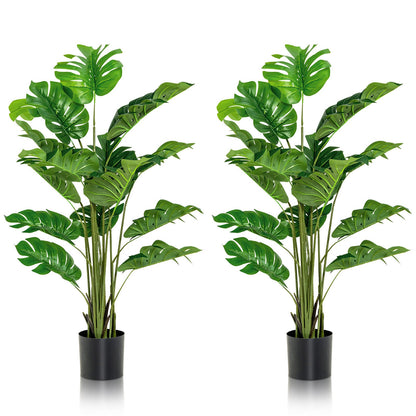 Artificial Monstera Tree Set, 5 Feet, Green Faux Plants at Gallery Canada