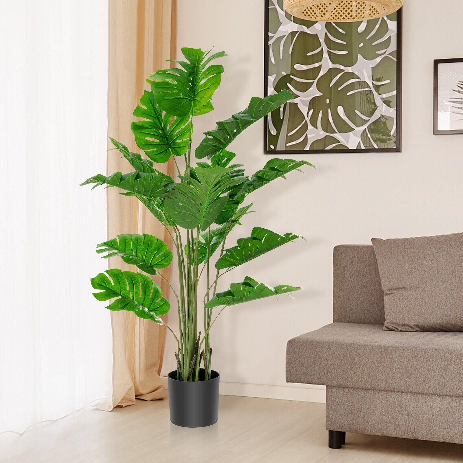Artificial Monstera Tree Set, 5 Feet, Green Faux Plants at Gallery Canada