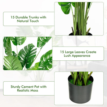 Artificial Monstera Tree Set, 5 Feet, Green Faux Plants at Gallery Canada