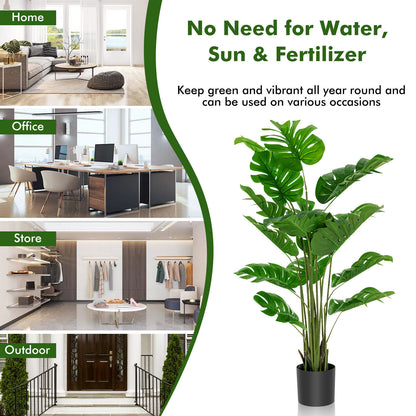 Artificial Monstera Tree Set, 5 Feet, Green Faux Plants at Gallery Canada