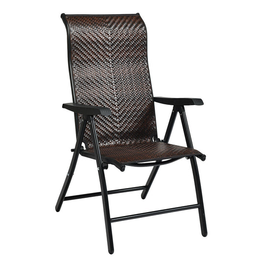 Patio Rattan Folding Chair, Brown Patio Dining Chairs Brown at Gallery Canada