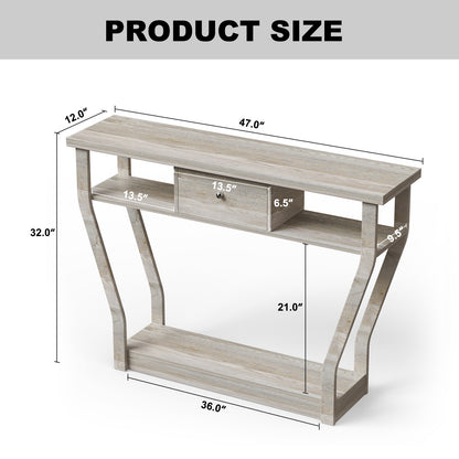 Modern Sofa Accent Table With Drawer, Gray Console Tables at Gallery Canada