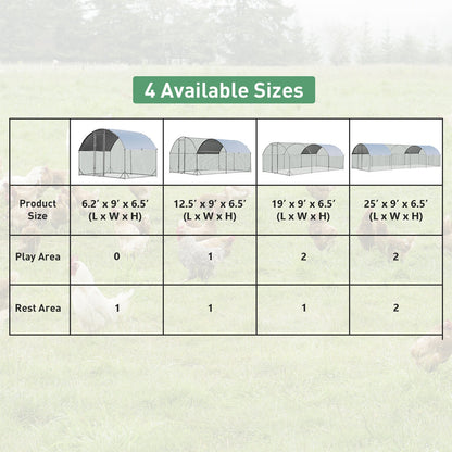 6.2 Feet/12.5 Feet/19 FeetLarge Metal Chicken Coop Outdoor Galvanized Dome Cage with Cover-M, Black Chicken Coops at Gallery Canada