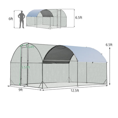 6.2 Feet/12.5 Feet/19 FeetLarge Metal Chicken Coop Outdoor Galvanized Dome Cage with Cover-M, Black Chicken Coops at Gallery Canada