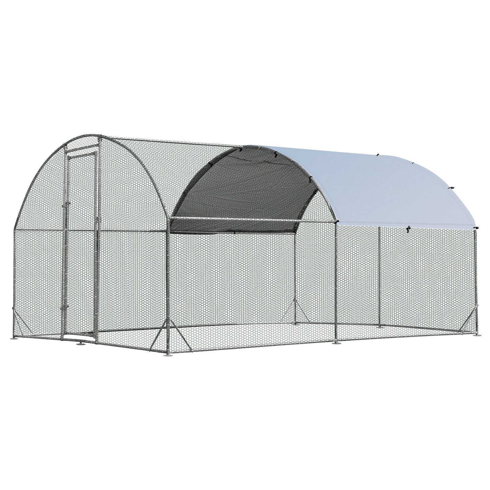6.2 Feet/12.5 Feet/19 FeetLarge Metal Chicken Coop Outdoor Galvanized Dome Cage with Cover-M, Black Chicken Coops at Gallery Canada