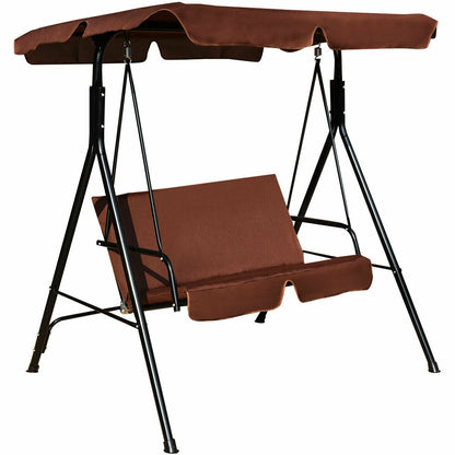 Cushioned Patio Swing Glider, Steel Frame, Brown Porch Swings at Gallery Canada