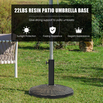 22Lbs Patio Resin Umbrella Base, Wicker Style, Bronze Outdoor Umbrella Bases at Gallery Canada