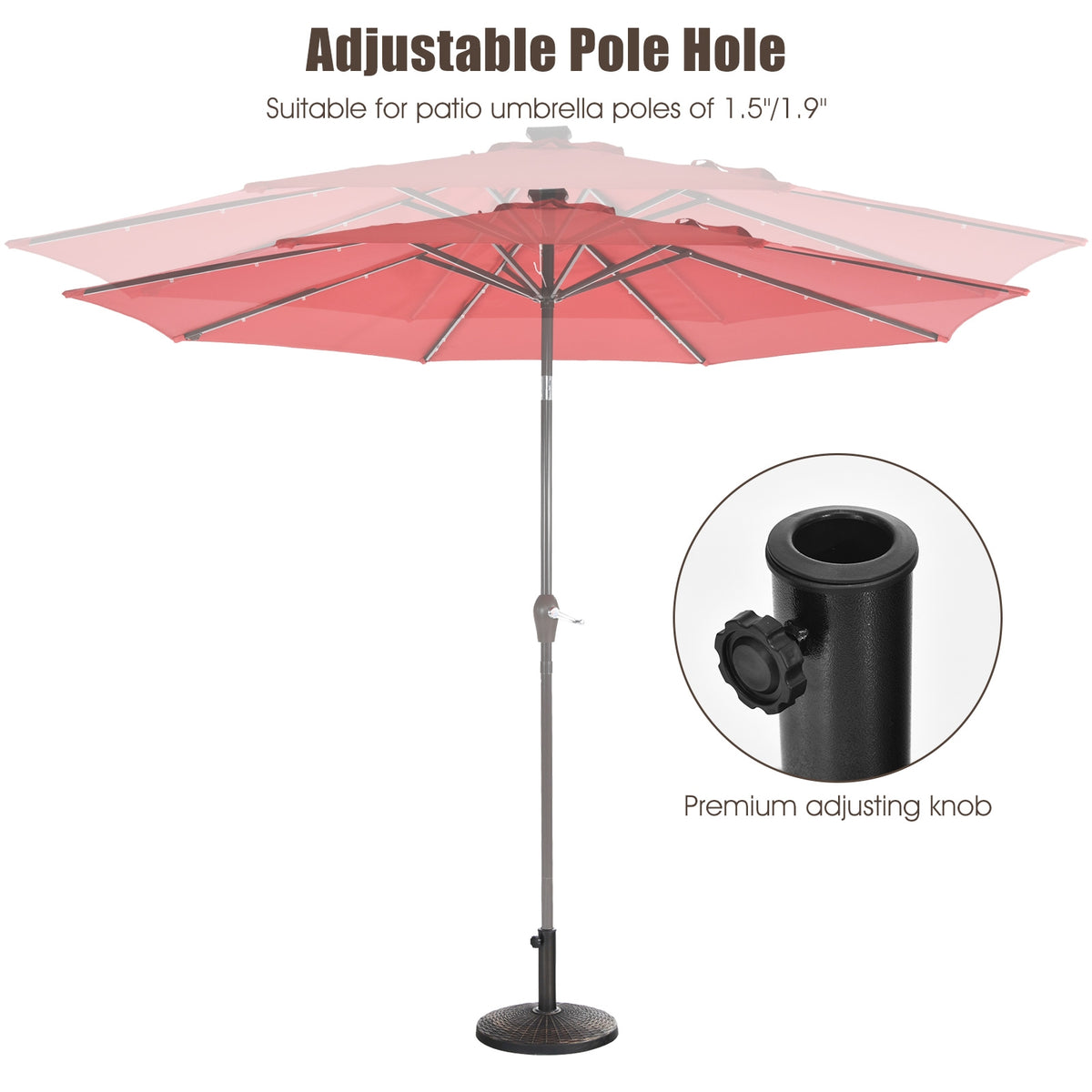 22Lbs Patio Resin Umbrella Base, Wicker Style, Bronze Outdoor Umbrella Bases at Gallery Canada