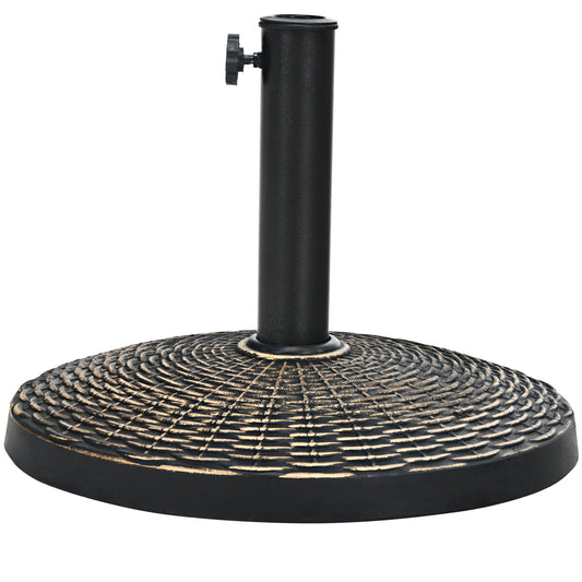 22Lbs Patio Resin Umbrella Base, Wicker Style, Bronze Outdoor Umbrella Bases Bronze at Gallery Canada