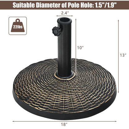 22Lbs Patio Resin Umbrella Base, Wicker Style, Bronze Outdoor Umbrella Bases at Gallery Canada
