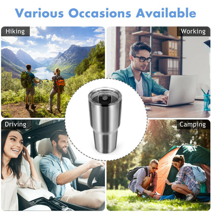 30oz Stainless Steel Tumbler, Vacuum Insulated Mug With Lid, Silver Kitchen Appliances at Gallery Canada