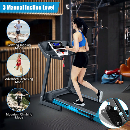 2.25 HP Folding Electric Treadmill, LCD Display, Black Treadmills at Gallery Canada