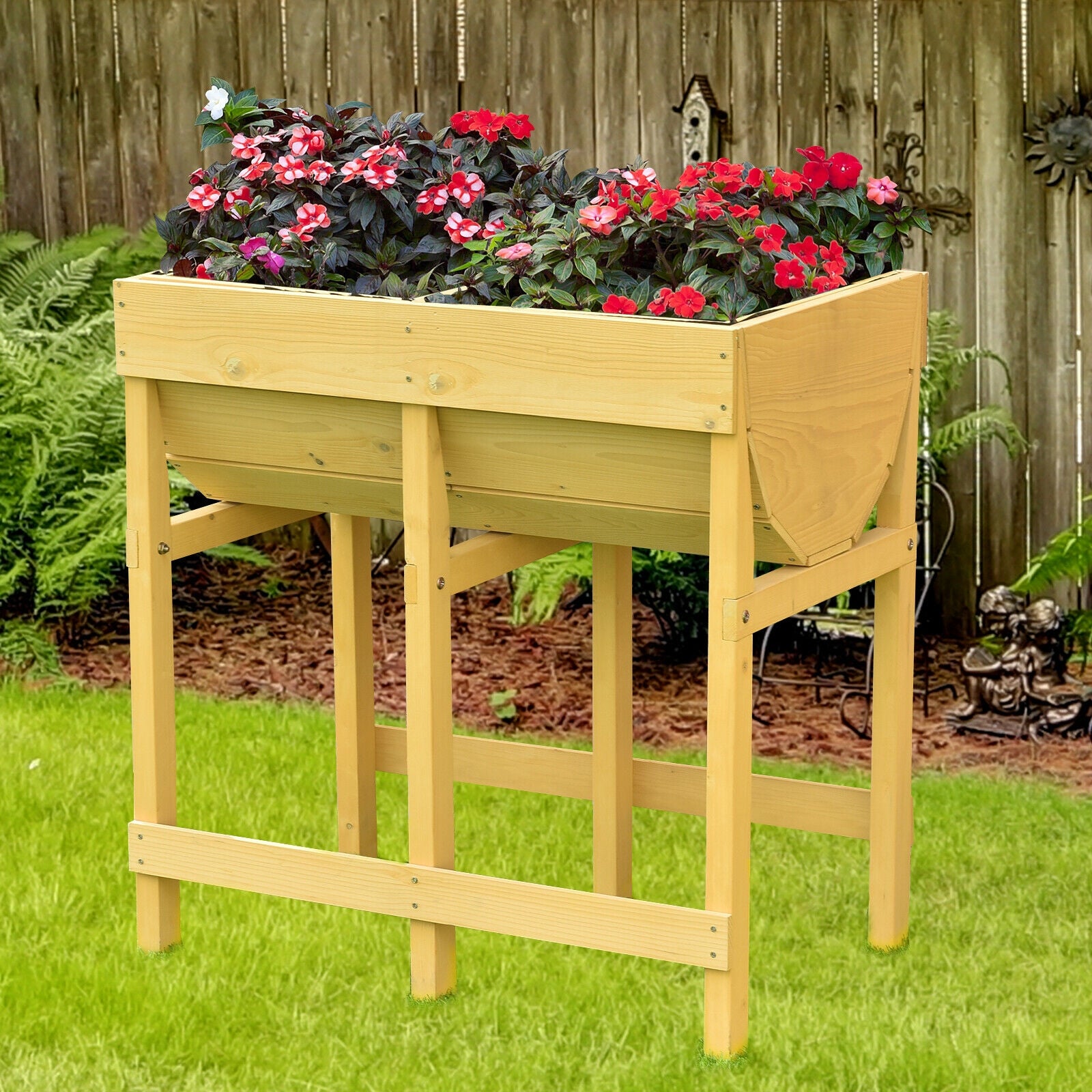 Raised Wooden V Planter, Elevated Vegetable Flower Bed, Yellow Raised Garden Beds at Gallery Canada