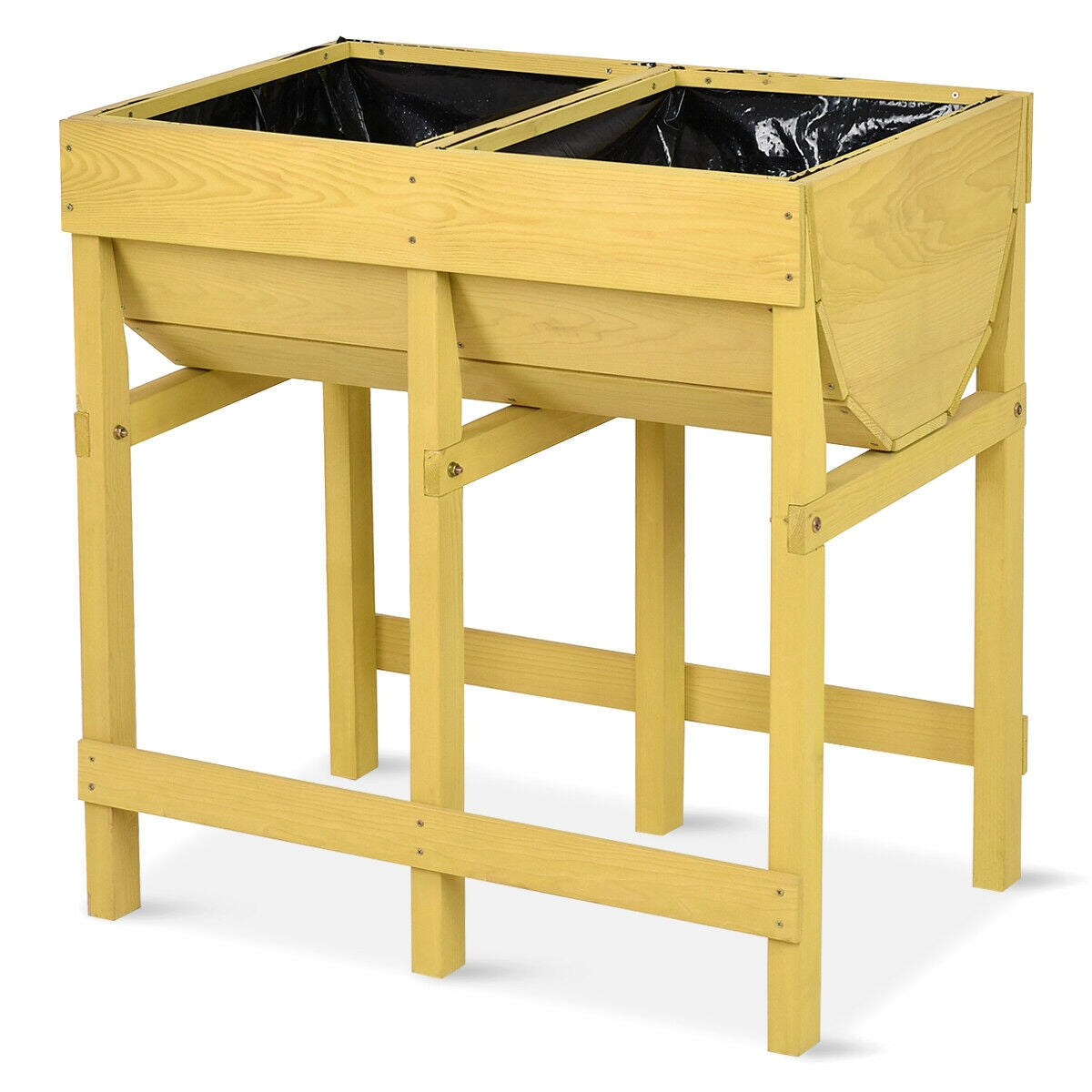 Raised Wooden V Planter, Elevated Vegetable Flower Bed, Yellow Raised Garden Beds at Gallery Canada