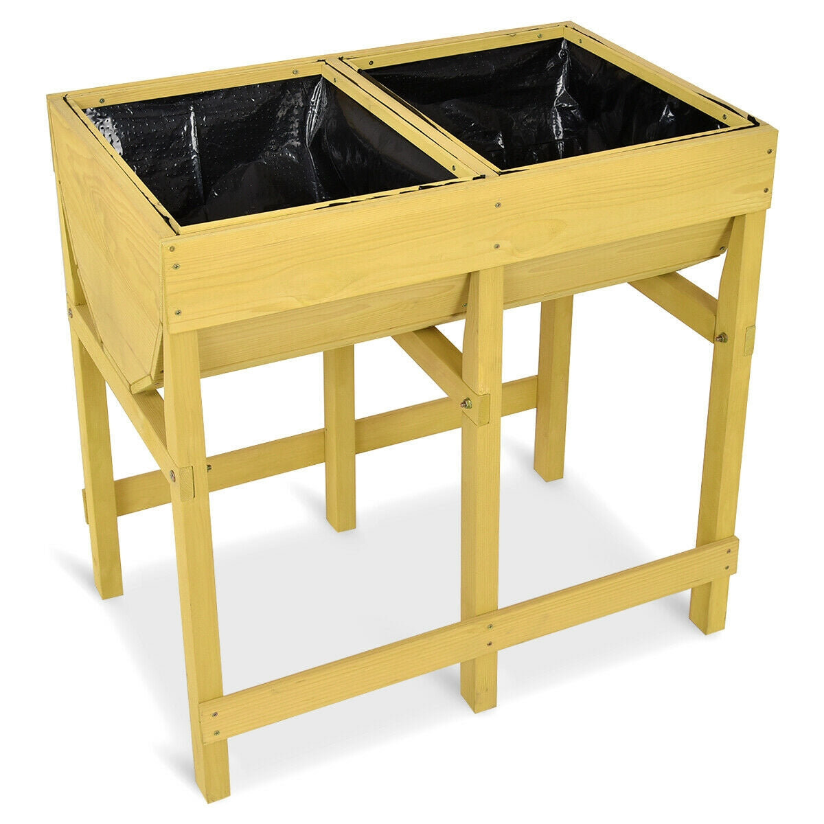 Raised Wooden V Planter, Elevated Vegetable Flower Bed, Yellow Raised Garden Beds Yellow at Gallery Canada
