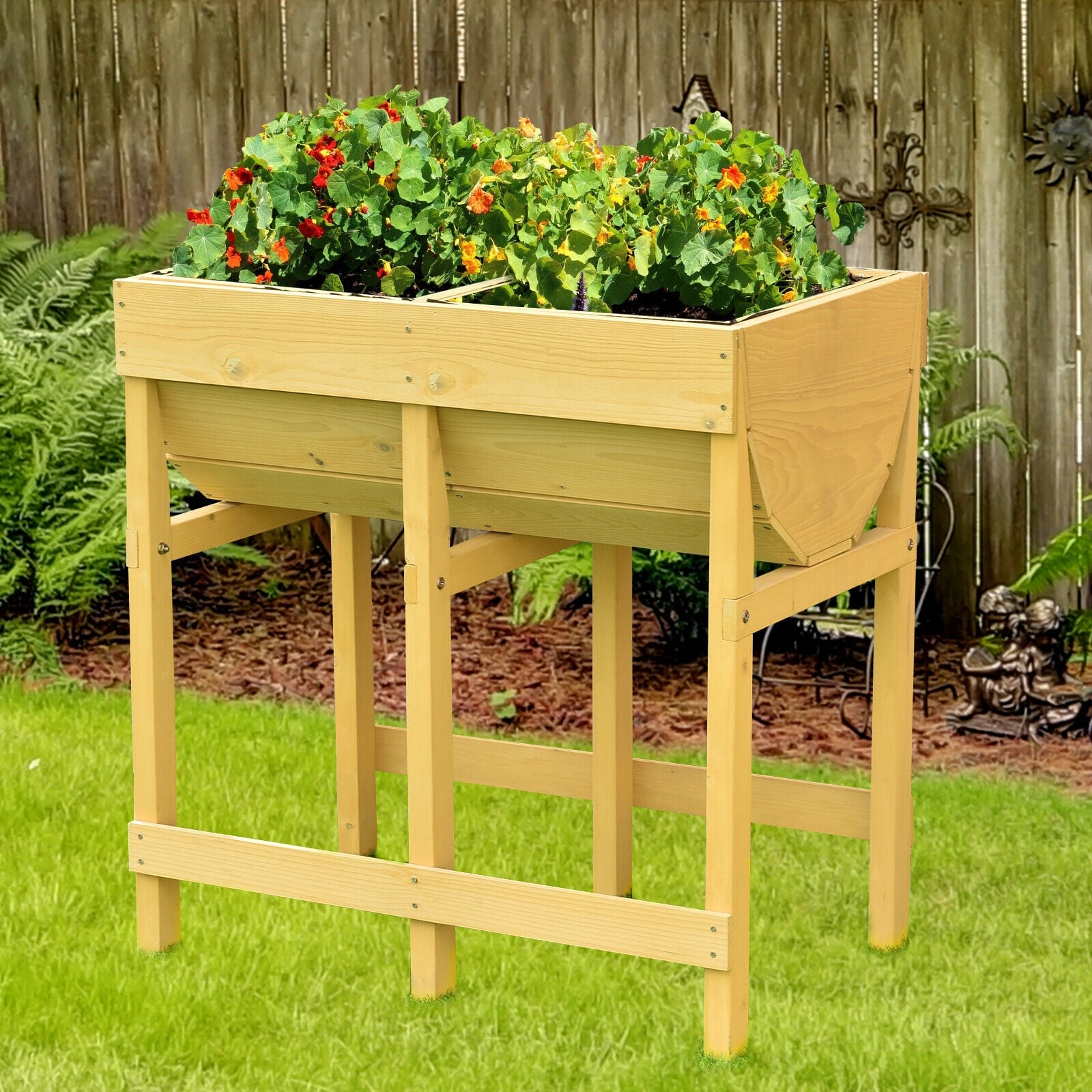 Raised Wooden V Planter, Elevated Vegetable Flower Bed, Yellow Raised Garden Beds at Gallery Canada