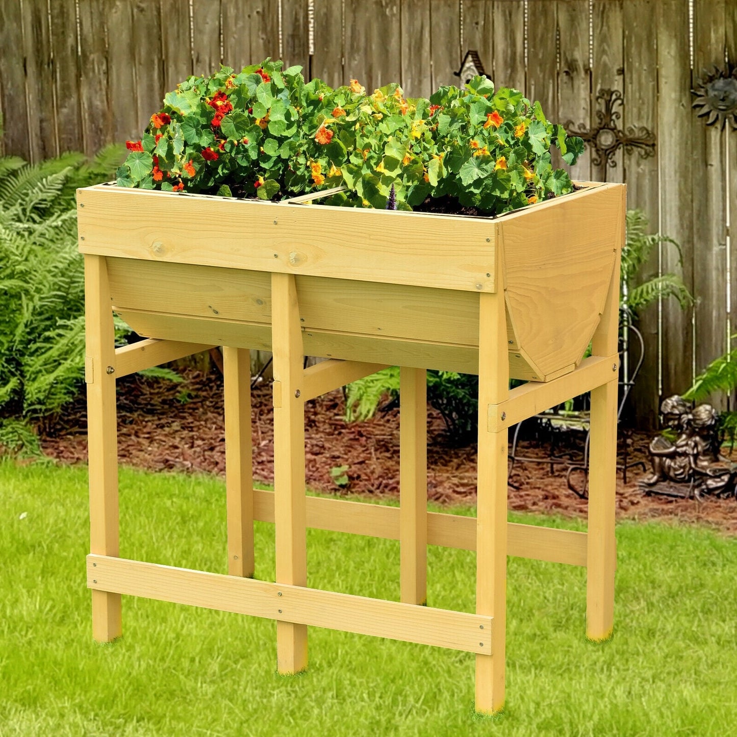 Raised Wooden V Planter, Elevated Vegetable Flower Bed, Yellow Raised Garden Beds at Gallery Canada