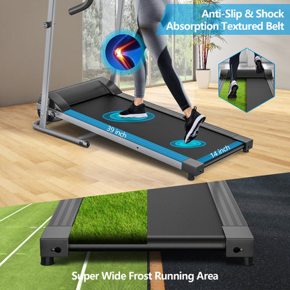 Electric Foldable Treadmill, LCD Display, Heart Rate Sensor, Black Treadmills at Gallery Canada