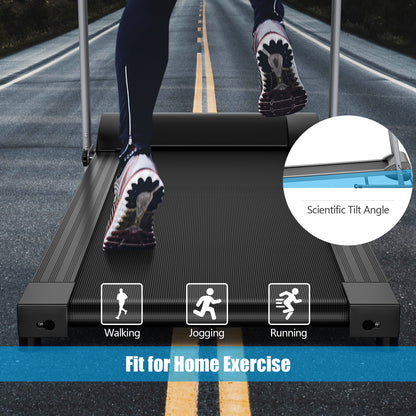 Electric Foldable Treadmill, LCD Display, Heart Rate Sensor, Black Treadmills at Gallery Canada