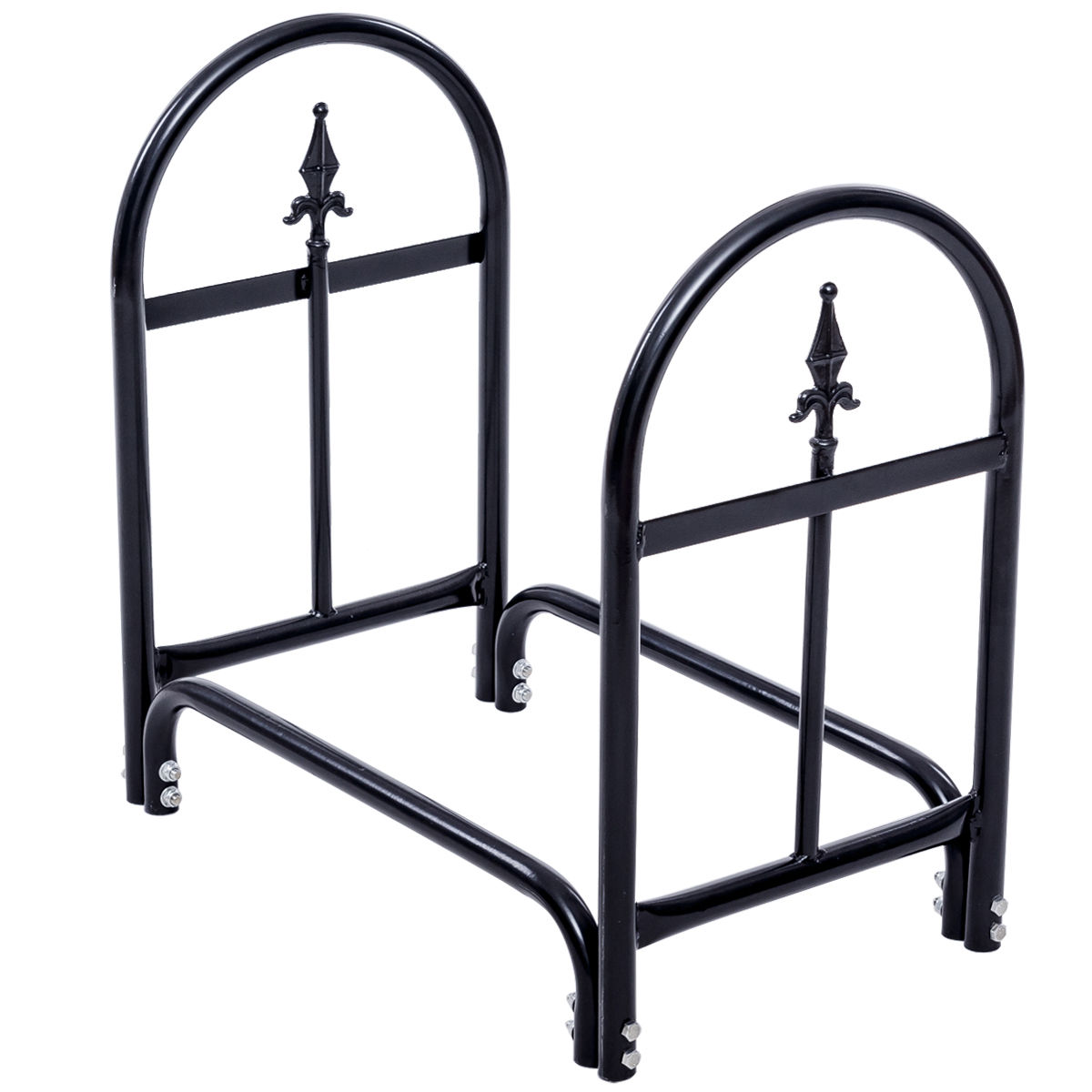2 Feet Heavy Duty Steel Firewood Storage Holder, Black Log Storage at Gallery Canada
