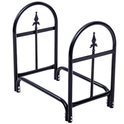 2 Feet Heavy Duty Steel Firewood Storage Holder, Black Log Storage at Gallery Canada