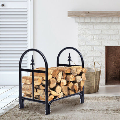 2 Feet Heavy Duty Steel Firewood Storage Holder, Black Log Storage at Gallery Canada
