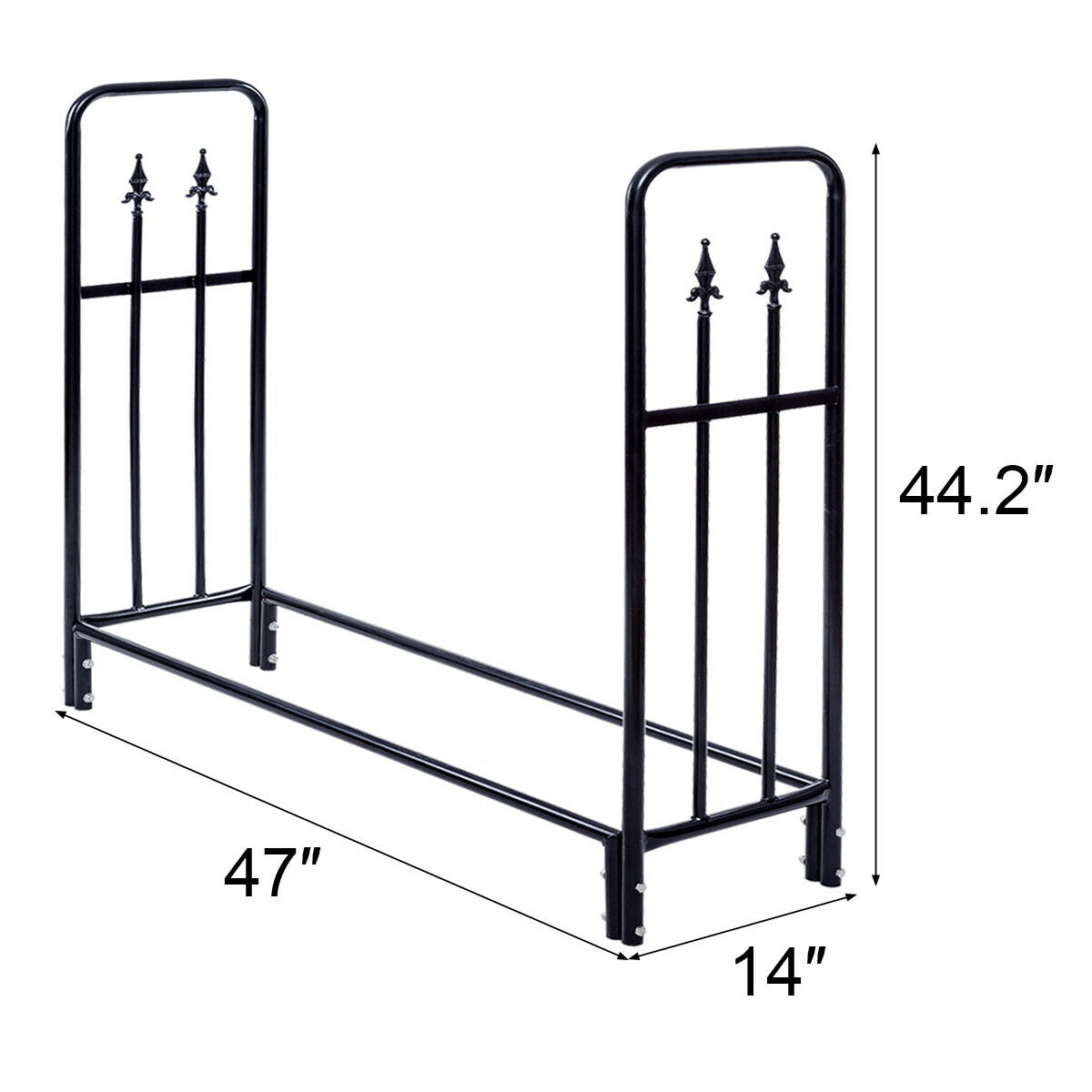 4 Feet Heavy Duty Steel Firewood Storage Rack, Black Log Storage at Gallery Canada