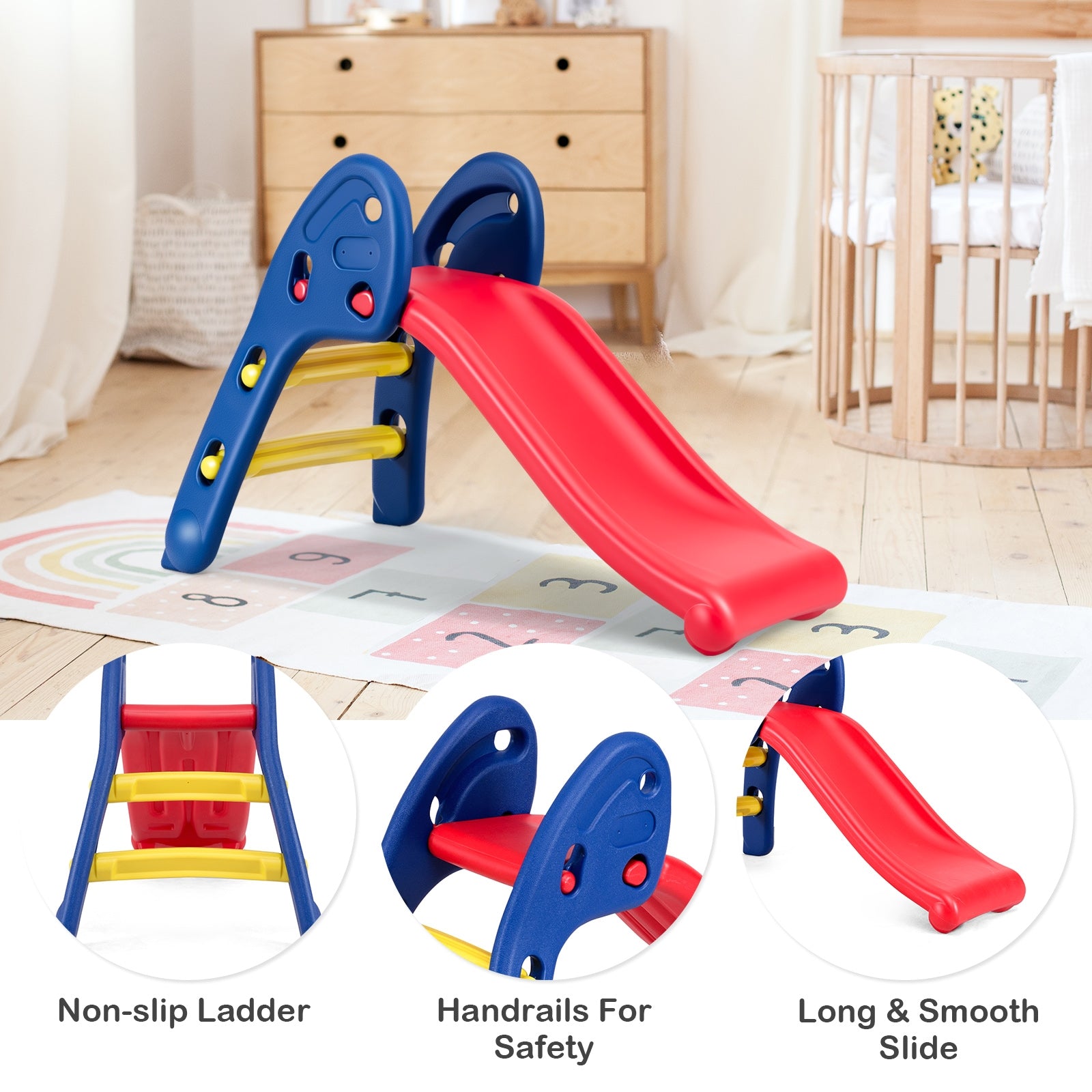 Children Folding Plastic Slide, Red Climbers & Slides at Gallery Canada