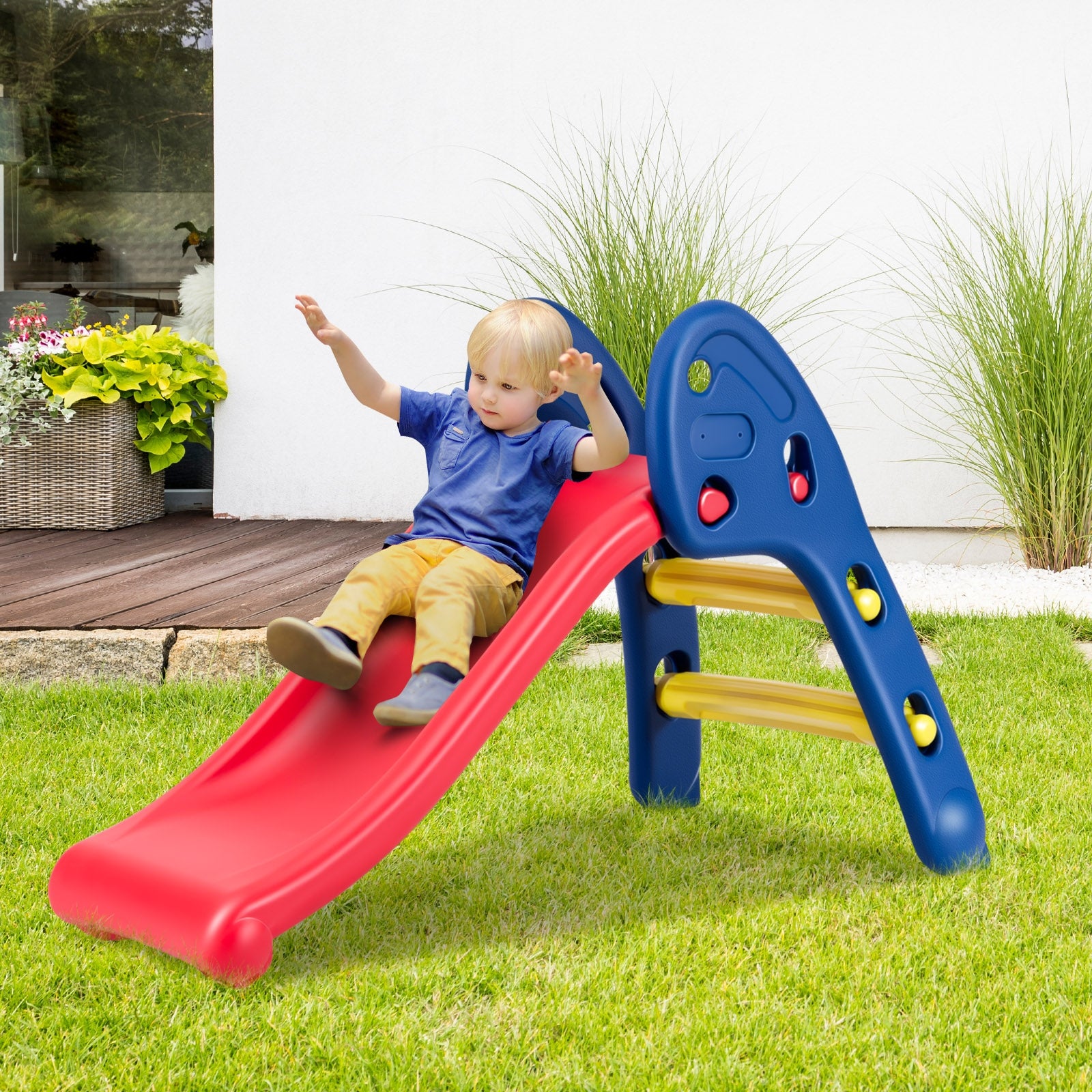 Children Folding Plastic Slide, Red Climbers & Slides at Gallery Canada