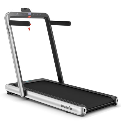 4.75HP 2 In 1 Folding Treadmill, Remote APP Control, Silver Treadmills at Gallery Canada