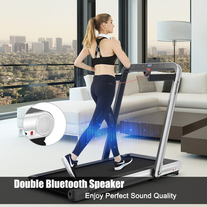 4.75HP 2 In 1 Folding Treadmill, Remote APP Control, Silver Treadmills at Gallery Canada