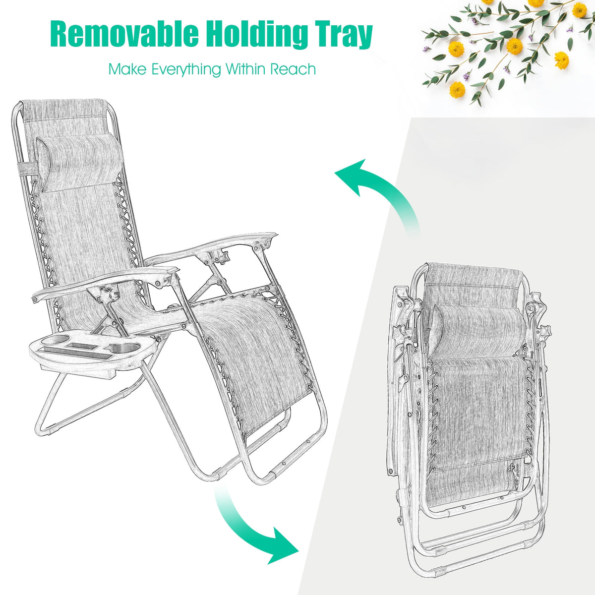 Folding Lounge Chair, Zero Gravity, 2 Pieces, Black Beach & Lawn Chairs at Gallery Canada