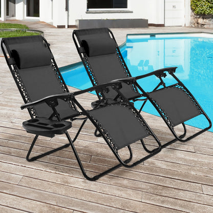 Folding Lounge Chair, Zero Gravity, 2 Pieces, Black Beach & Lawn Chairs at Gallery Canada
